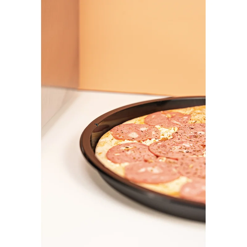 Forma Pizza 30CM Preta SKU G230SF - embalagem Galvanotek