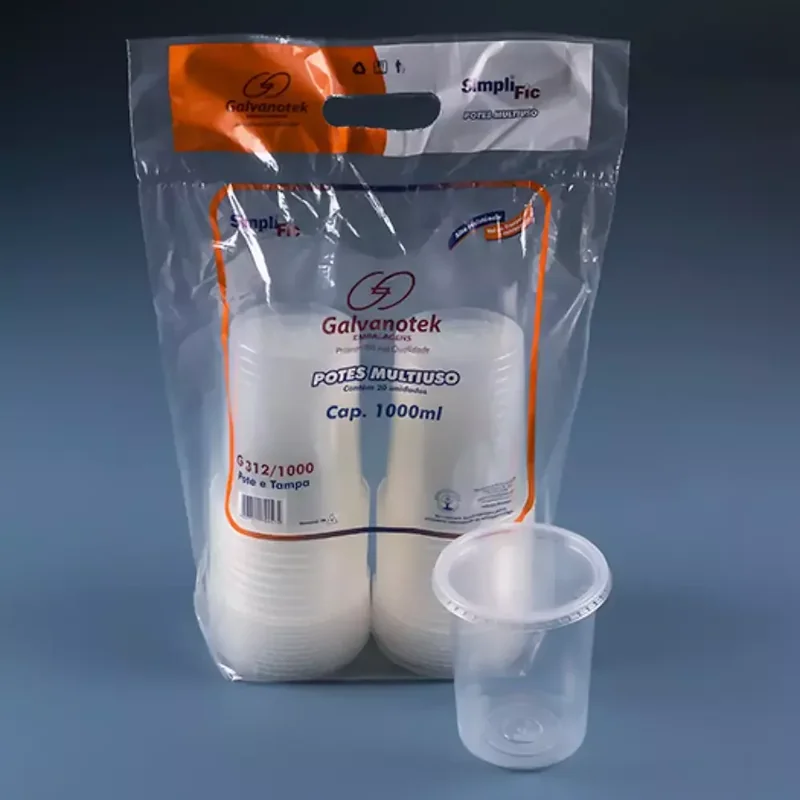 Pote Redondo com Tampa PP - 1.000ml SKU G3121000SF - embalagem Galvanotek