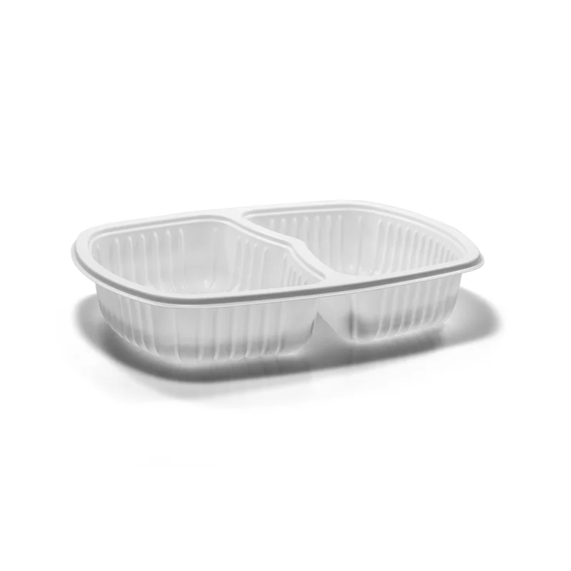 Bandeja Refeição 2 Divisórias 1.150ml branco SKU G322 - embalagem Galvanotek