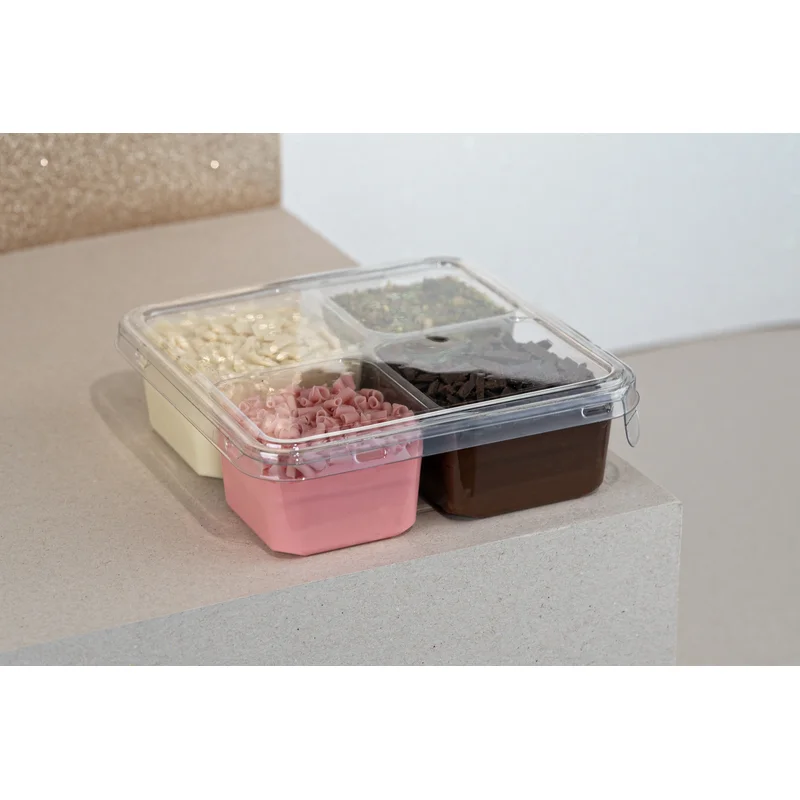 Bandeja c/ 4 Divisorias Quadradas SKU G544 - embalagem Galvanotek