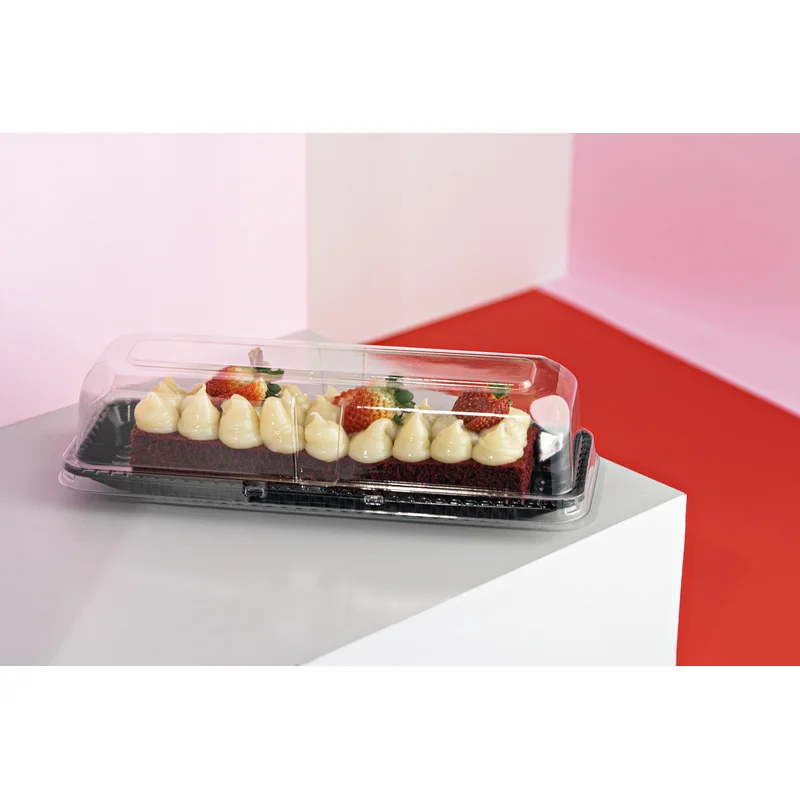 Torta Bolo Fatia Alta 0,50kg PET Preto SKU G63CTPR - embalagem Galvanotek