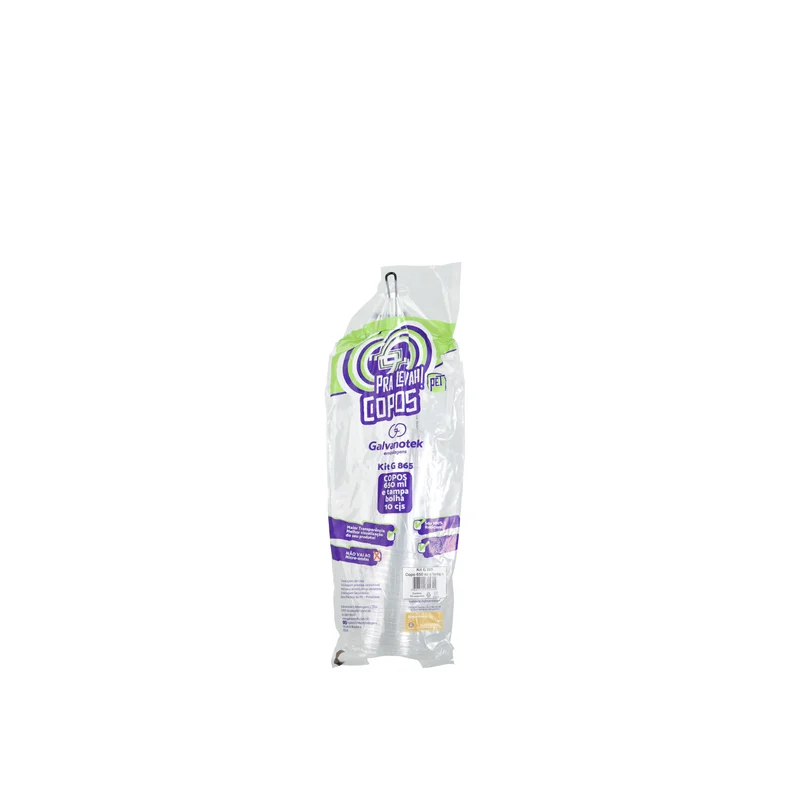Copo 650ml PET Cristal SKU G865 - embalagem Galvanotek